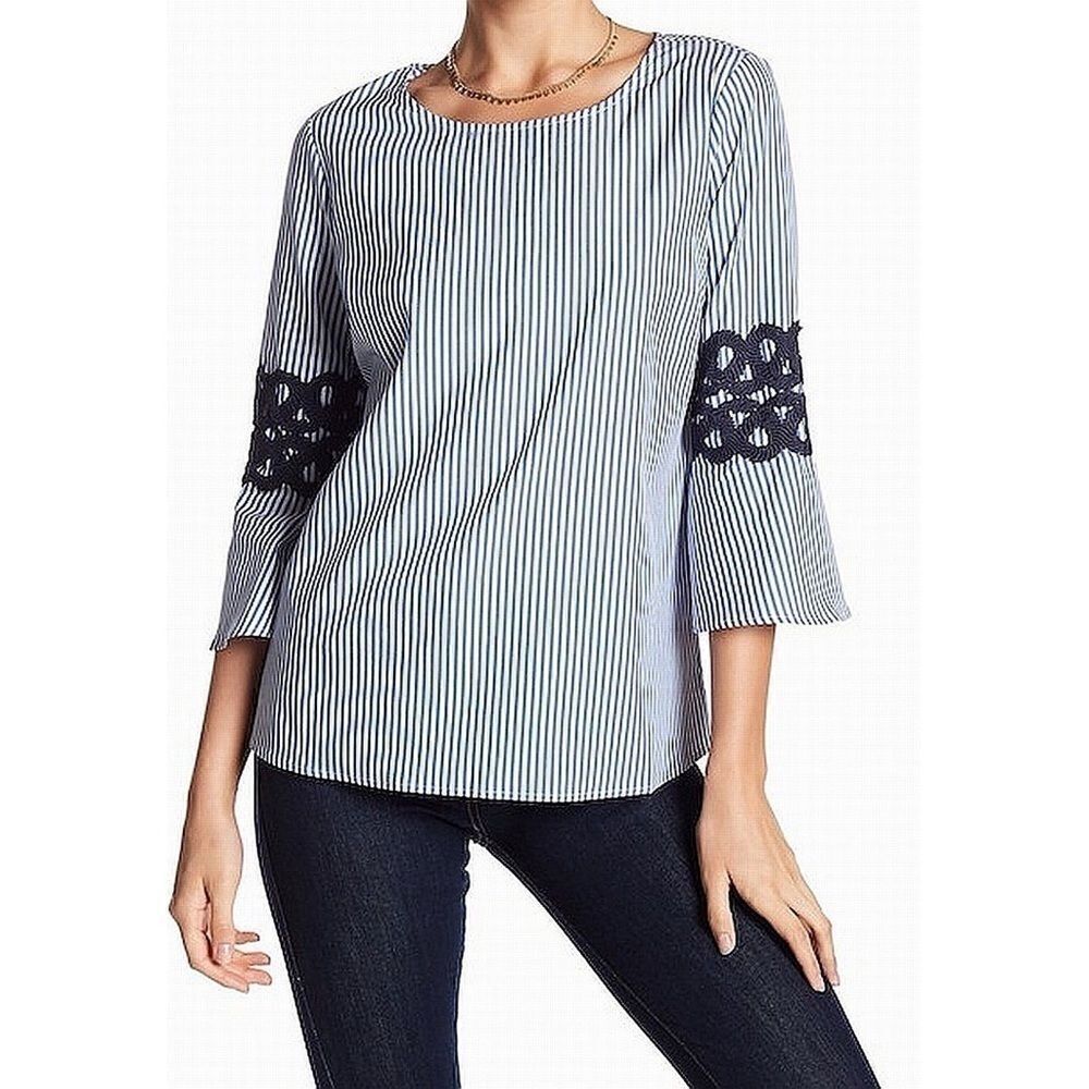 20.) Como Vintage top sleeves embroidered look L